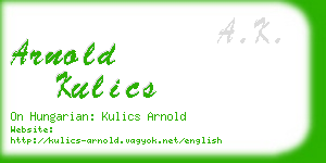 arnold kulics business card